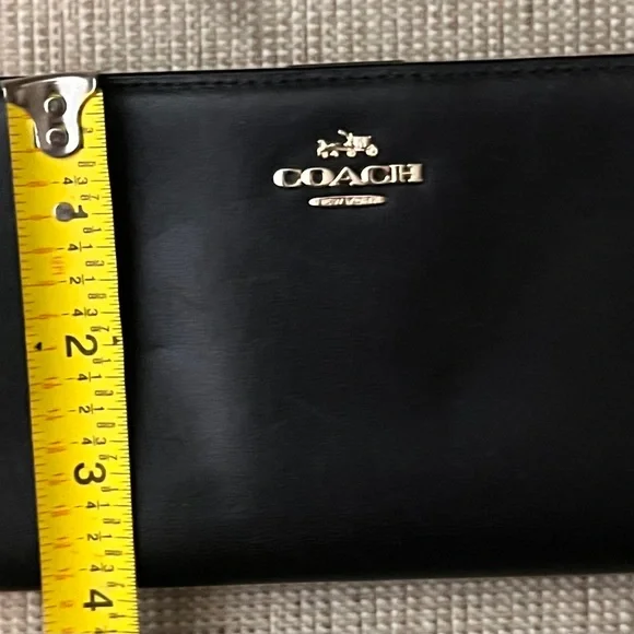 Coach Black Leather Wallet with Gold Accent - Picture 8 of 15